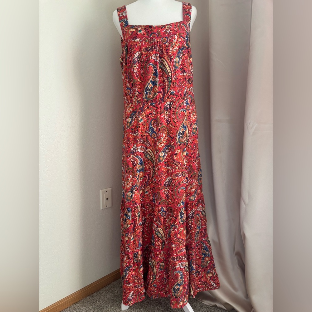 TALBOTS Multicolors Paisley Maxi Sun Dress, size 12